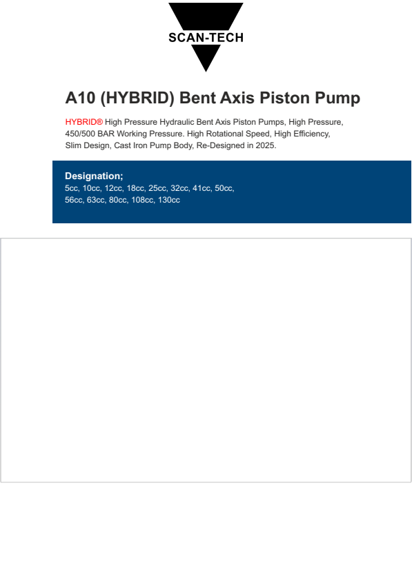 

SCAN TECH   A10 HYBRID Bent Axis Hydraulic Piston Pumps

